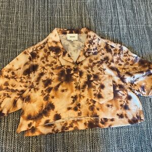 Nanushka silk crop button down. Great condition.